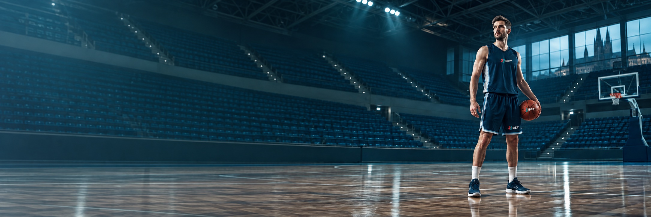 Basketbalista v hale v Brně